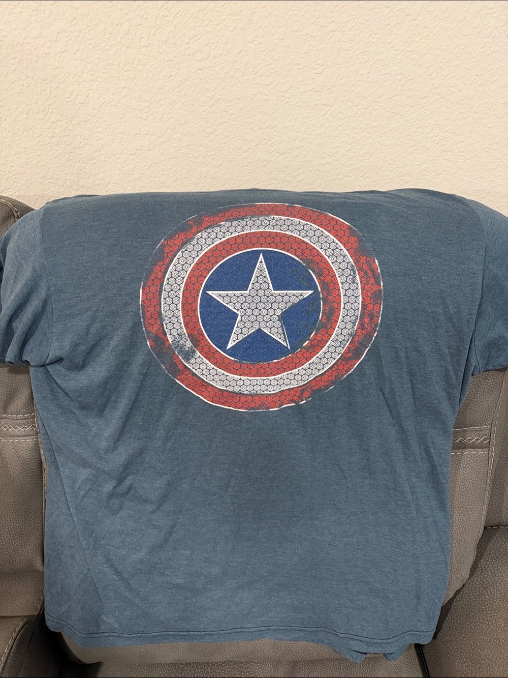 Marvel Blue Short-Sleeve Tee with Captain Shield Graphic